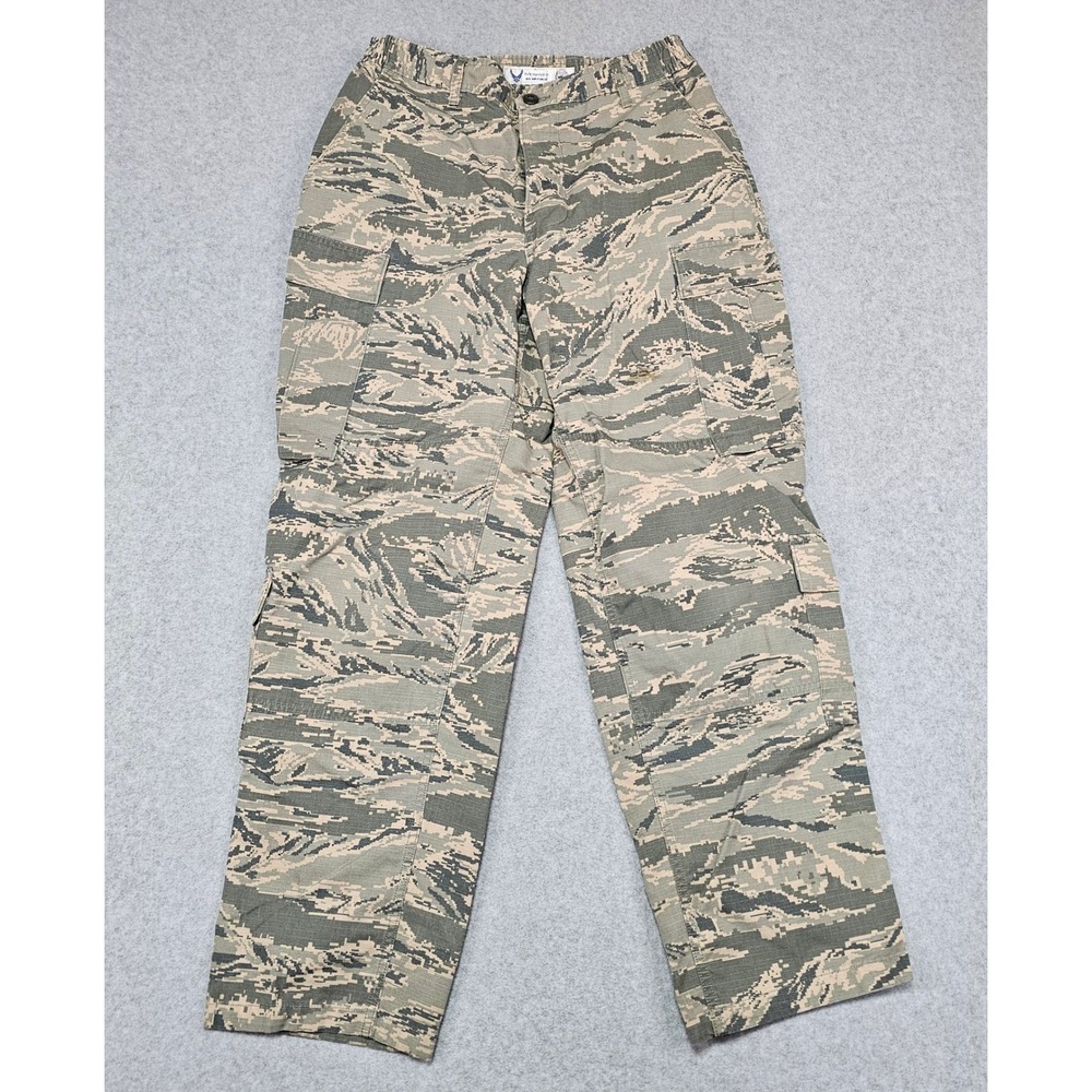 US‎ Air Force ABU Pants Mens 34R Green Tiger Stripe Camo Ripstop Cargo Military